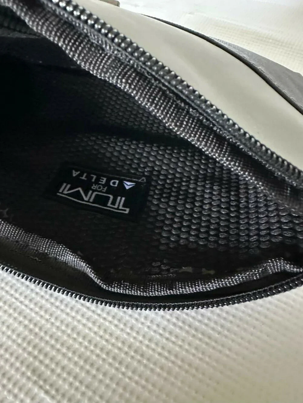 Tumi For Delta Soft Zippered Travel Toiletry Pouch Case Only Grey Two Tone
